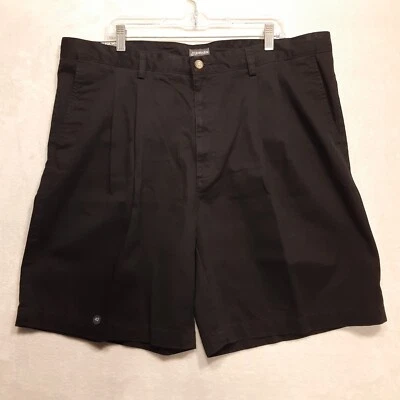 St Johns Bay Mens Classic Short Sz.42/Black/Pleated/Soft Cotton Twill/9" Inseam - Image 1 of 4