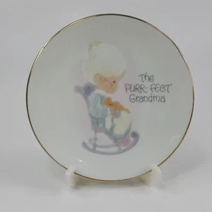 Precious Moments- "The Purr-fect Grandma" 4in. Miniature Plate Enesco 1980 J1H63 - Picture 1 of 6