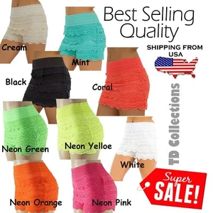 Pantalones cortos de ganchillo en niveles de encaje de algodón súper lindos S/M M/L - Imagen 1 de 12