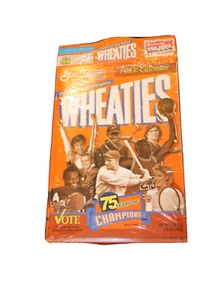 Wheaties Empty Box Wrapped in Plastic w/WHEATIES 75 YRS OF CHAMPIONS CALENDAR - Picture 1 of 2
