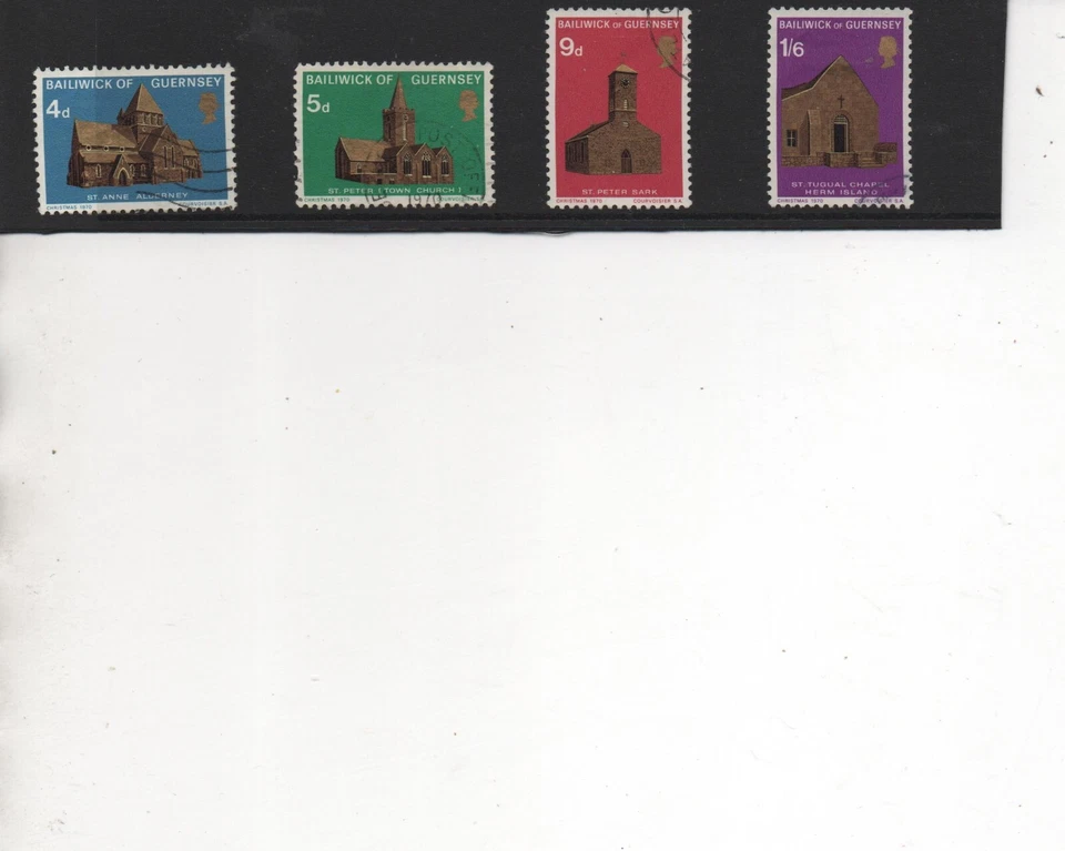 Guernsey Stamps 1970  Christmas issue- Churches set of 4 very fine used - Image 1 of 1