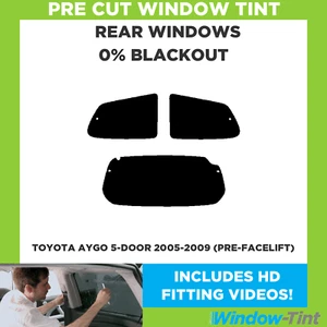 For Toyota Aygo 5-door 2005-2009 Pre Cut Window Tint Rear 0% Blackout Film - Picture 1 of 10