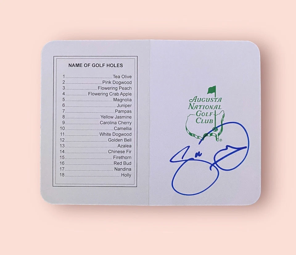 Tarjeta de puntuación autografiada por Jason Day de Augusta Masters PGA Tour Foto 1 de 1