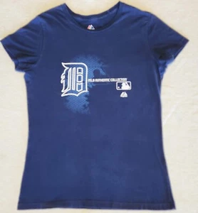 Majestic~ Top de manga corta para mujer junior ~ talla grande ~ azul ~ Tigres de Detroit - Imagen 1 de 7
