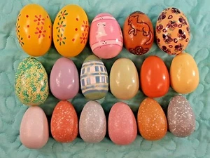 17 HUEVOS DE PASCUA DE MADERA decorativos - Imagen 1 de 12