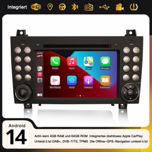 Radio Coche 8 Núcleos CarPlay DAB+ Android 14 Navegación 64GB WiFi Mercedes Clase SLK R171 - Imagen 1 de 23