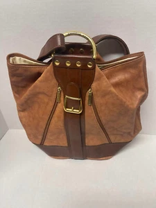 Valentino Di Paolo Italy Leder Convertible Rucksack Hobo Schultertasche Braun - Bild 1 von 13