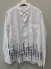 Ann Demeulemeester  Collard Cotton Button-down Shirt Sz.XL /Prada/Jil Sander/