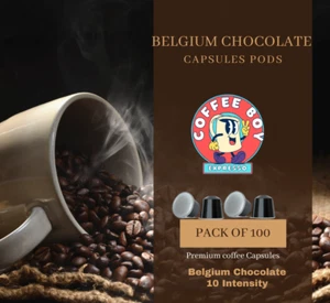 Premium Belgium Hot Chocolate Capsules Pods - 100 Pack, Nespresso Compatible - Picture 1 of 5