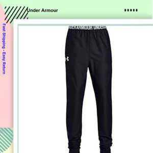Under Armour Girl's, Play Up Pant, Black, Youth S - Picture 1 of 6
