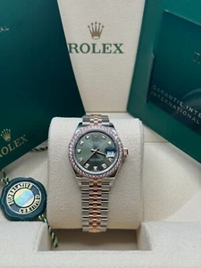 Rolex Lady-Datejust NEW Olive Green Diamond Dial 279381RBR Jubilee Bracelet - Picture 1 of 7