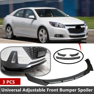 Add-on Universal Fit For 2013-2015 Chevrolet Malibu Front Spoiler Splitter Black Foto 1 de 4