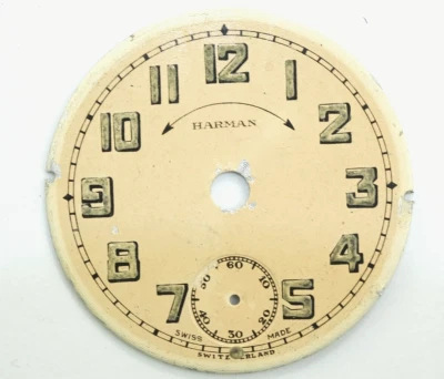 Antique Tavannes 60 sec Pocket Watch Brass Face dial for Parts! - Image 1 of 2