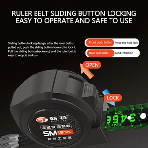 Self Locking Fluorescent Steel Tape Measure 5M High Precision Thickened W0W5 - Picture 1 of 10