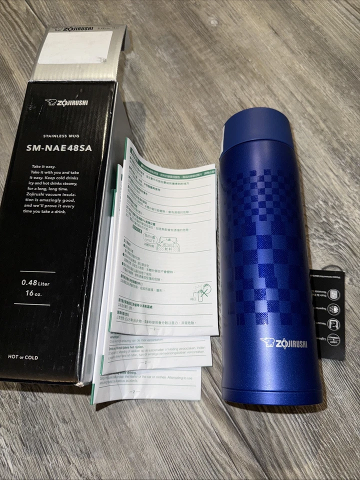 ZOJIRUSHI Taza Botella Tornillo Ichimatsu Azul 480ml SM-NAE48SA-AZ Foto 1 de 1