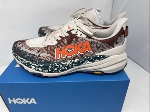 NUOVO Hoka One One Speedgoat 6 Uomo 11.5 Marrone Marrone Marrone Blu Vibram 1147791/PTYB - Foto 1 di 8