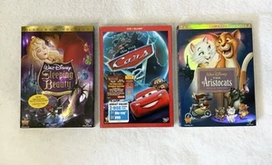 Disney Cars DVD And Bluray, Sleeping Beauty DVD And The Aristocats DVD - Picture 1 of 5