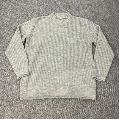 Suéter LL Bean Para Hombres Grande Gris Acanalado Tejido Cuello Redondo Mezcla de Lana Informal Cálido Acogedor Foto 1 de 4