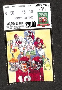 26. NOVEMBER 1994 LSU TIGERS @ ARKANSAS RAZORBACKS FOOTBALL TICKET STUB - Bild 1 von 2