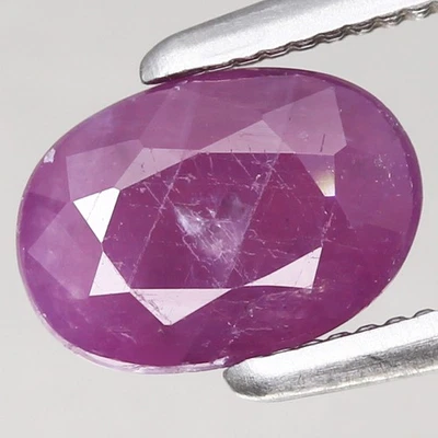 1.19ct  7x5mm Oval 100%Natural Unheated Purplish Red Ruby Guinea, Africa - Image 1 of 4