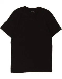 HUGO BOSS Mens T-Shirt Top Large Black Cotton DH64 - Picture 1 of 3