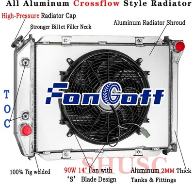 3 Row Radiator Shroud Fan For 1967-68 Ford Galaxie Thunderbird LTD Country Sedan - Image 1 of 4