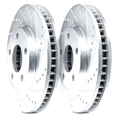 For Mazda B2200 90-93 DFC Premium Drilled & Slotted Front Brake Rotor Set - Image 1 of 4