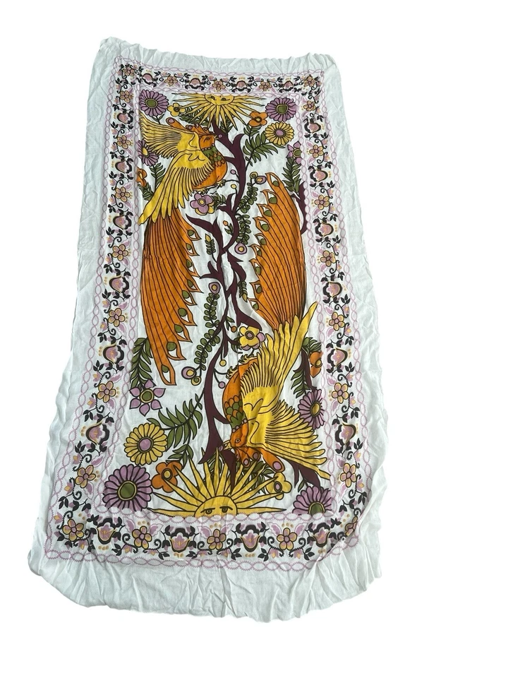 Hermosa bufanda chal colorida Theodora & Callum aprox 78" X 35” aves flores Foto 1 de 4