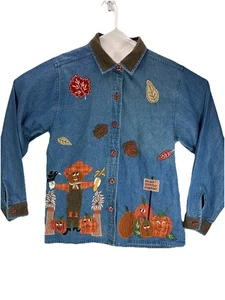 Vintage Dressbarn Button Up Womens Large 90s Pumpkin Fall - Picture 1 of 13
