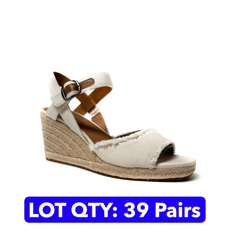 Venta al por mayor Cantidad del lote: 39 zapatos para mujer - Sandalias de cuña marca Lucky talla 7 - con cajas Foto 1 de 4