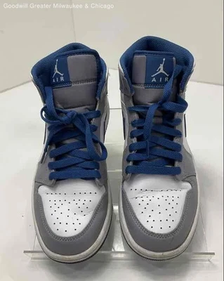 Zapatos para mujer Nike Air Jordan 1 Mid In The Cement gris/blanco-azul verdadero talla 8 Foto 1 de 4