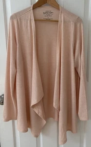 TORRID Pink Super Soft Plush Open Drape Front Waterfall Cardigan 1X Coastal Luxe - Picture 1 of 12