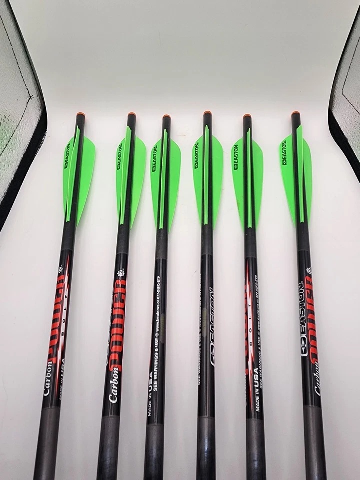 Pernos eléctricos de carbono Easton 20" - Paquete de 6 - Leva plana - NUEVO - Pernos de ballesta Foto 1 de 4