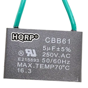 Condensador HQRP para Harbor Breeze de Ventilador de Techo 5uf, 2-Alambres / CBB61 - Imagen 1 de 9