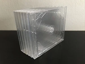 6 x Doppel-CD-Hüllen Leerhüllen Jewelcase für CD/DVD - transparent glasklar - Photo 1/5