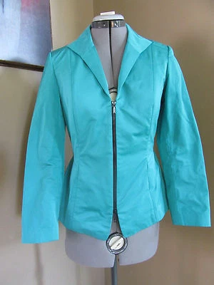 Blazer Chaqueta Deportiva LAFAYETTE 148 NEW YORK Azul Teal Cremallera Talla 2 Foto 1 de 4