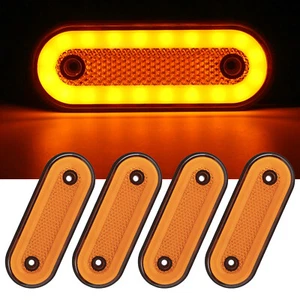 Oval LED Side Marker Clearance Lamp Trailer Truck Lorry 12V -24V Light Amber LED - Picture 1 of 7