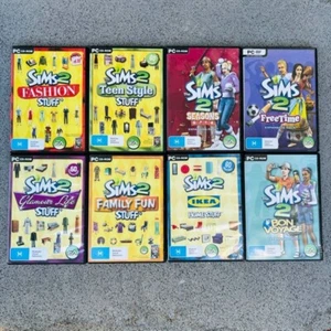 8 x Sims 2 PC Game Expansion (DLC) - Glamour, Fun, Ikea, Fashion, Teen, Seasons - Picture 1 of 19