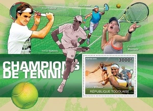 Tennis Serena Williams Federer Nadal Togo 2010 s/s Mi. Bl. 535 MNH #TG10311b - Picture 1 of 1