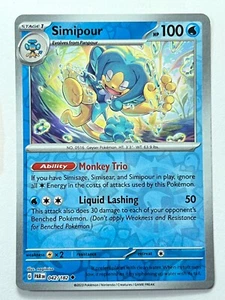 Simipour 042/182 Reverse Holo Uncommon Paradox Rift Pokemon Pack Fresh Near Mint - Picture 1 of 12