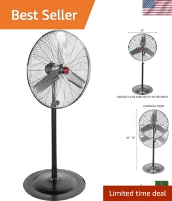 9500 CFM Adjustable 30" Pedestal Fan - Ideal for Workshops & Industrial Spaces - Изображение 1 из 4