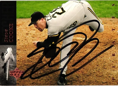 Steve Cooke #132 Signed 1994 Upper Deck MLB Baseball Card Pirates AUTO - Image 1 of 2