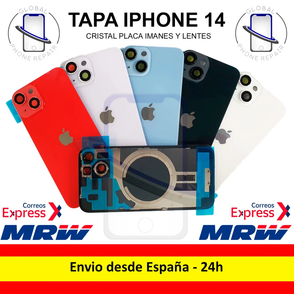 Tapa Trasera Cristal IPHONE 14 Soporte Metalico Imanes Lentes Envio 24h - Imagen 1 de 1