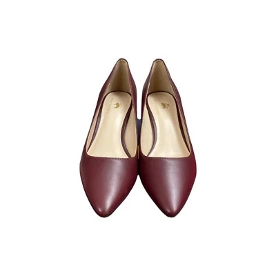 Новые без ценников мягкие кожаные открытые красные (винные) туфли-лодочки Brooks Brothers размер 7 - Изображение 1 из 4