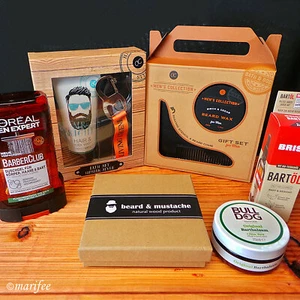 Bartpflege-Set , Bartkamm, Bartwachs, Bartöl, Bart-Shampoo, Geschenkset - Bild 1 von 43