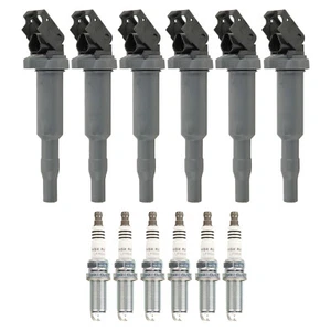Bosch 6 Ignition Coil NGK 6 Ruthenium HX Spark Plug Kit For E90 E60 E61 E85 L6 - Picture 1 of 1