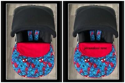 Doona universal spider-man baby car seat apron HARNESS STRAP COVERS personalised