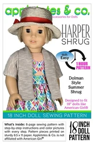 Patrón de costura de muñeca de 18 pulgadas | Harper Shrug se adapta a muñecas de 18" como American Girl - Imagen 1 de 6