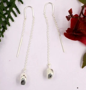 Plain Silver 2.5gm Solid 925 Sterling Silver Dangle Valentine Earrings SE1399 - Picture 1 of 7