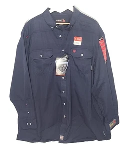 Ariat FR CAT2 Featherlight LS Work Button Down Hemd Navy Blau Herren 3XL Neu mit Etikett Docht - Bild 1 von 17